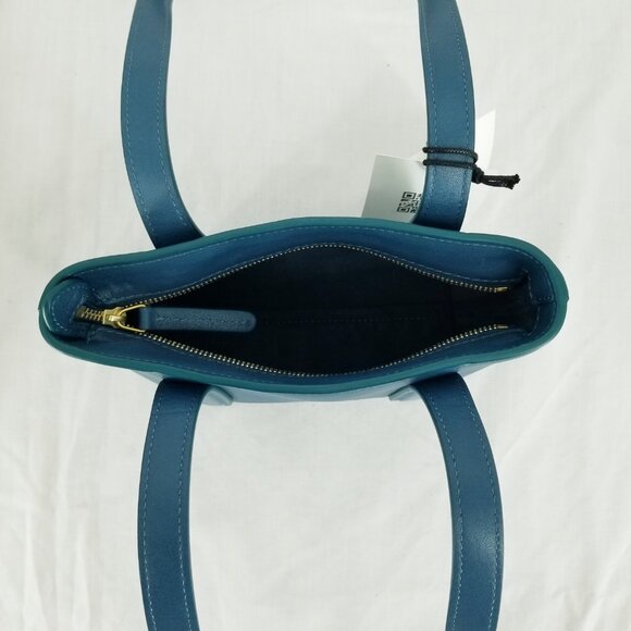 NWT Mansur Gavriel Mini Luxury Leather Bag - Peacock Blue - Picture 8 of 10